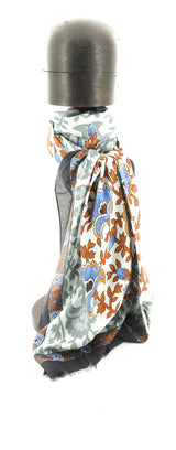 SCARF ARCHY FLEURS GRIS