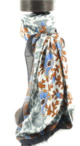 SCARF ARCHY FLEURS GRIS