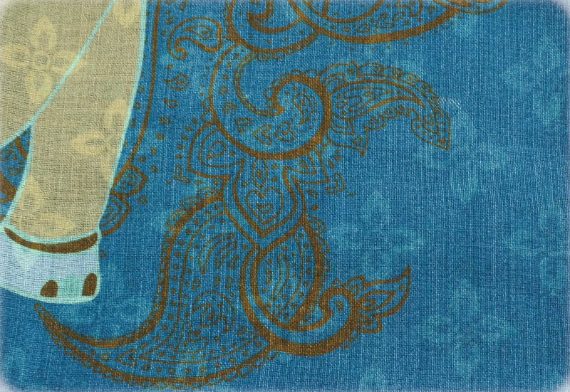 SCARF PARSIFAL ELEPHANT BLEU