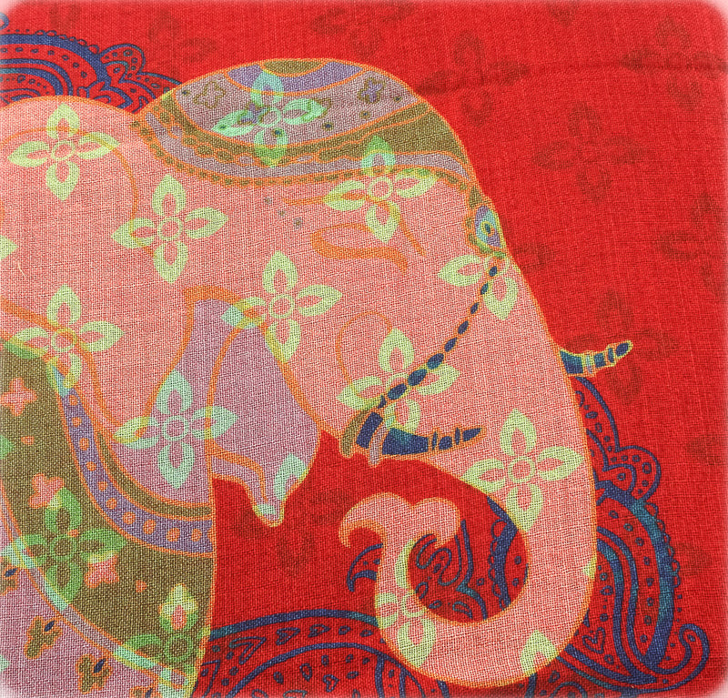 SCARF PARSIFAL ELEPHANT GRENAT