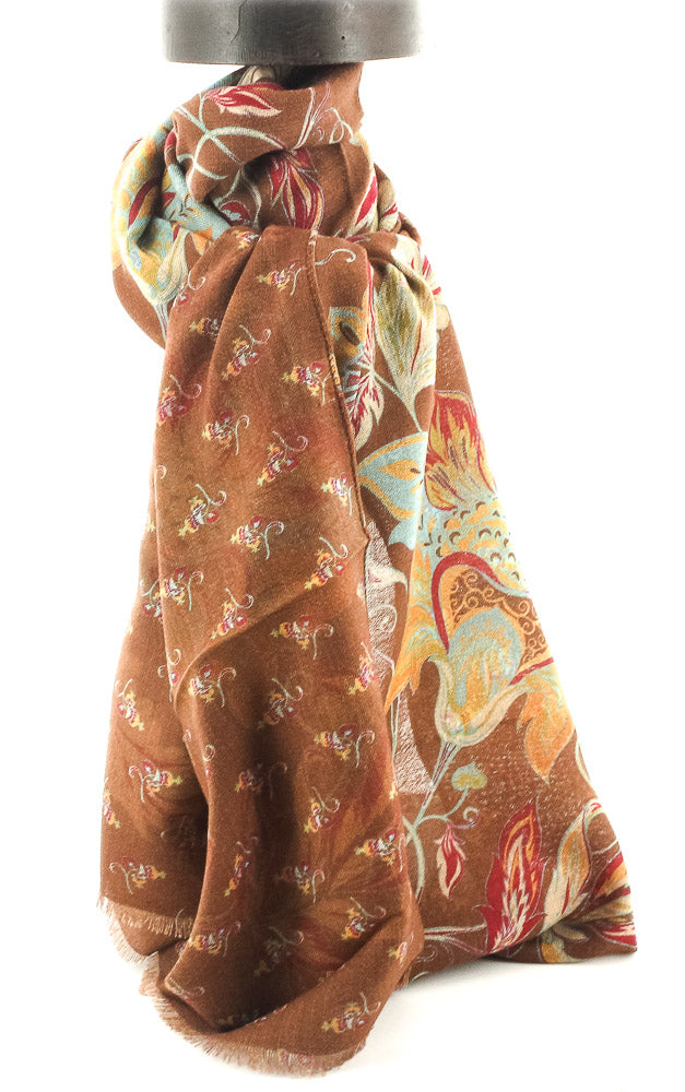 SCARF PARSIFAL FLEURS MARRON