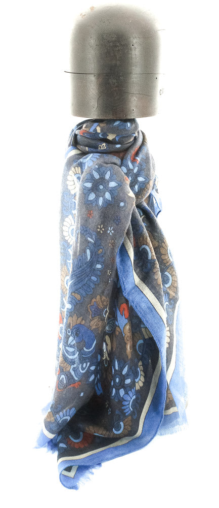 SCARF VERBIER FLEURS BLEU