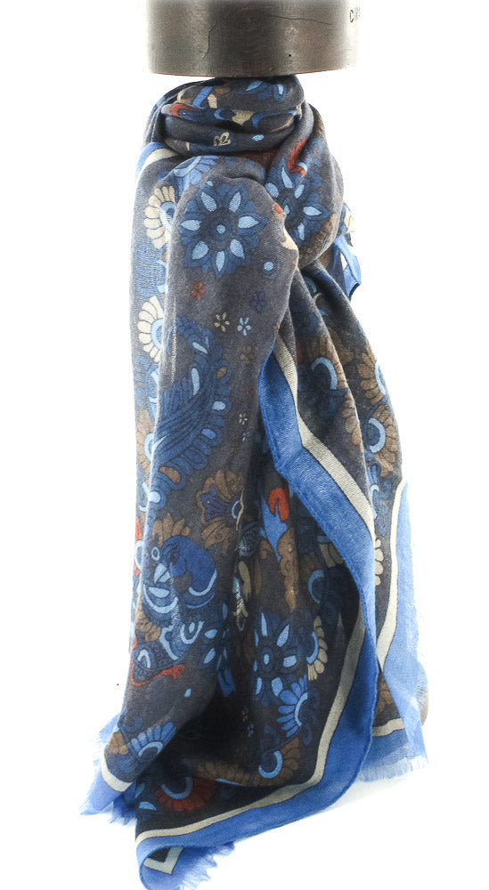 SCARF VERBIER FLEURS BLEU